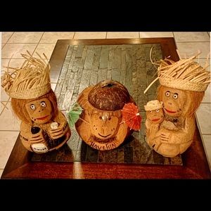 Set of 3 Wooden Tiki People